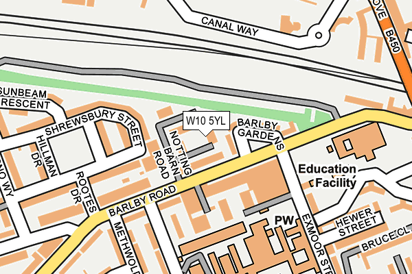 W10 5YL map - OS OpenMap – Local (Ordnance Survey)