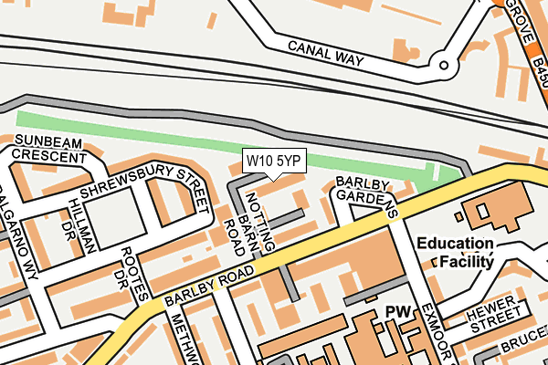 W10 5YP map - OS OpenMap – Local (Ordnance Survey)