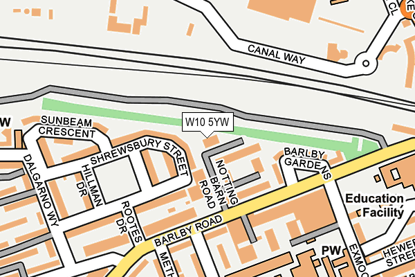 W10 5YW map - OS OpenMap – Local (Ordnance Survey)