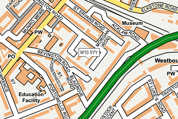 W10 5YY map - OS OpenMap – Local (Ordnance Survey)