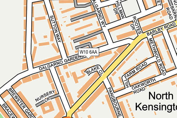 W10 6AA map - OS OpenMap – Local (Ordnance Survey)