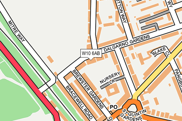 W10 6AB map - OS OpenMap – Local (Ordnance Survey)