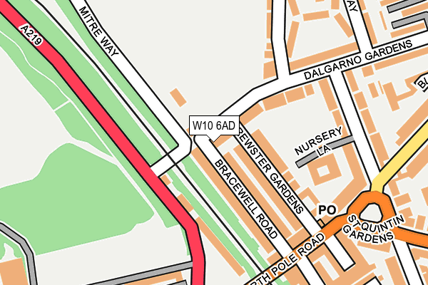 W10 6AD map - OS OpenMap – Local (Ordnance Survey)