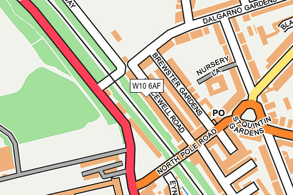 W10 6AF map - OS OpenMap – Local (Ordnance Survey)