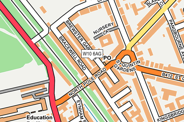 W10 6AG map - OS OpenMap – Local (Ordnance Survey)