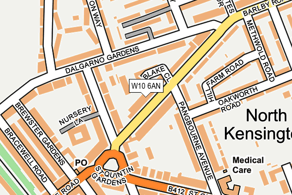 W10 6AN map - OS OpenMap – Local (Ordnance Survey)