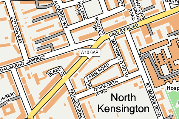 W10 6AP map - OS OpenMap – Local (Ordnance Survey)