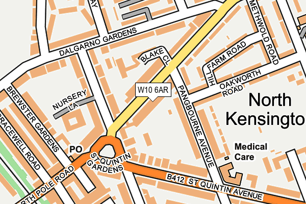 W10 6AR map - OS OpenMap – Local (Ordnance Survey)