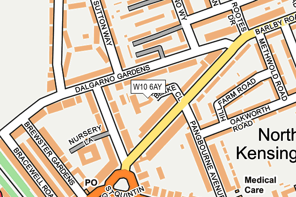 W10 6AY map - OS OpenMap – Local (Ordnance Survey)