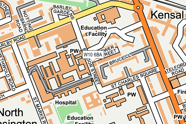 W10 6BA map - OS OpenMap – Local (Ordnance Survey)
