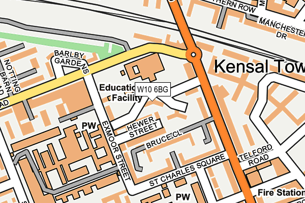 W10 6BG map - OS OpenMap – Local (Ordnance Survey)