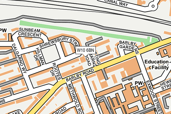 W10 6BN map - OS OpenMap – Local (Ordnance Survey)