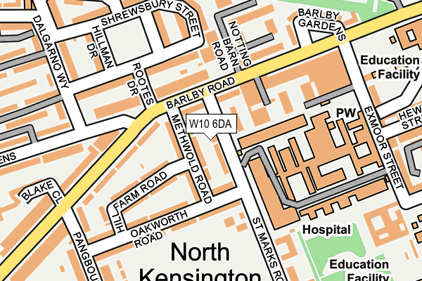 W10 6DA map - OS OpenMap – Local (Ordnance Survey)