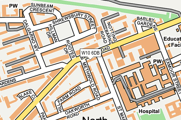 W10 6DB map - OS OpenMap – Local (Ordnance Survey)