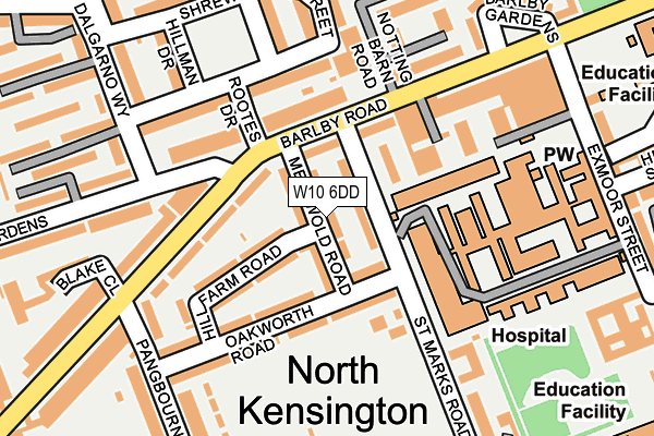 W10 6DD map - OS OpenMap – Local (Ordnance Survey)