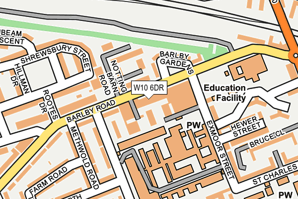 W10 6DR map - OS OpenMap – Local (Ordnance Survey)