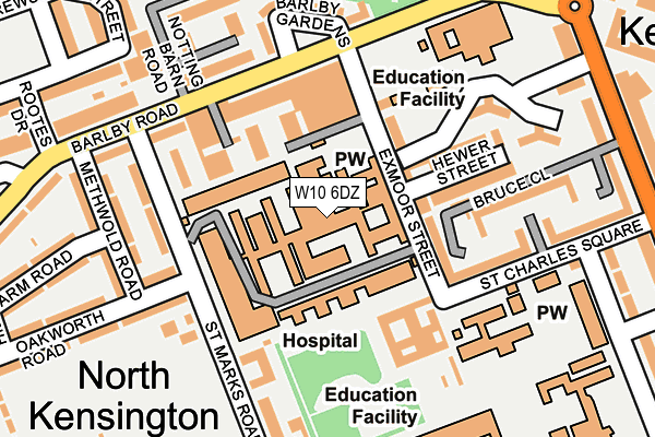 W10 6DZ map - OS OpenMap – Local (Ordnance Survey)