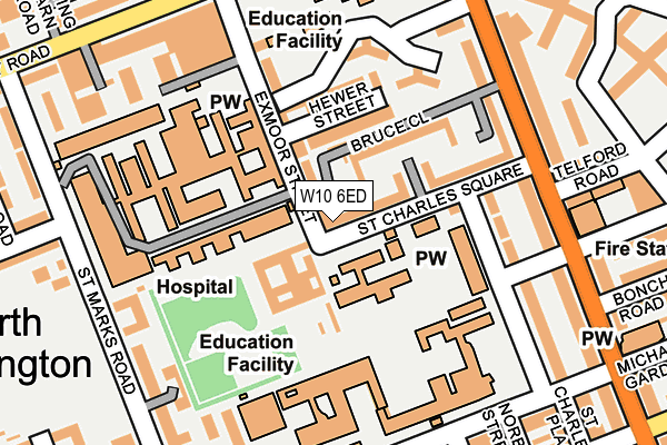 W10 6ED map - OS OpenMap – Local (Ordnance Survey)