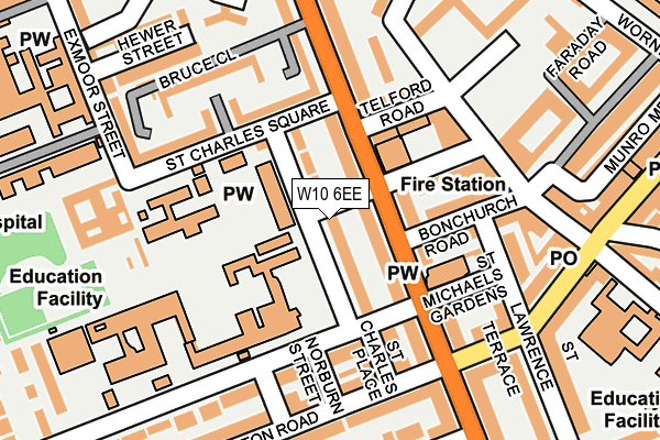 W10 6EE map - OS OpenMap – Local (Ordnance Survey)