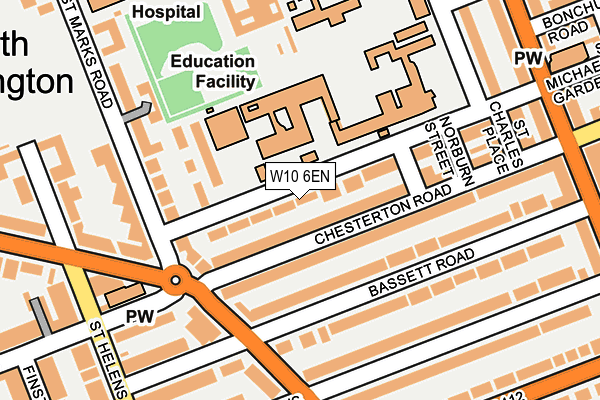 W10 6EN map - OS OpenMap – Local (Ordnance Survey)