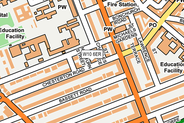 W10 6ER map - OS OpenMap – Local (Ordnance Survey)
