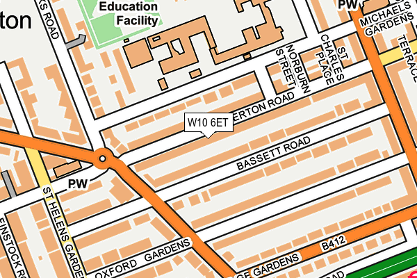 W10 6ET map - OS OpenMap – Local (Ordnance Survey)