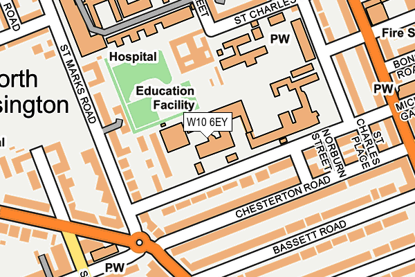 W10 6EY map - OS OpenMap – Local (Ordnance Survey)