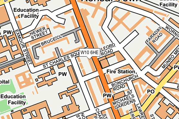 W10 6HE map - OS OpenMap – Local (Ordnance Survey)