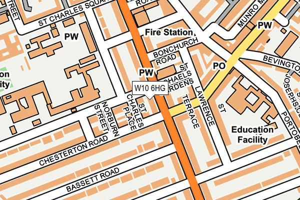 W10 6HG map - OS OpenMap – Local (Ordnance Survey)