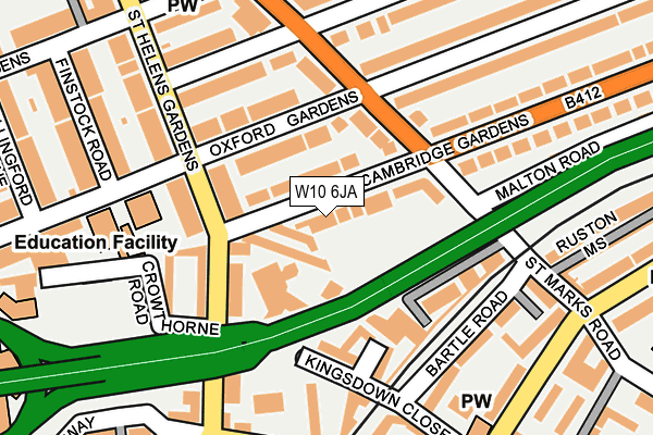 W10 6JA map - OS OpenMap – Local (Ordnance Survey)