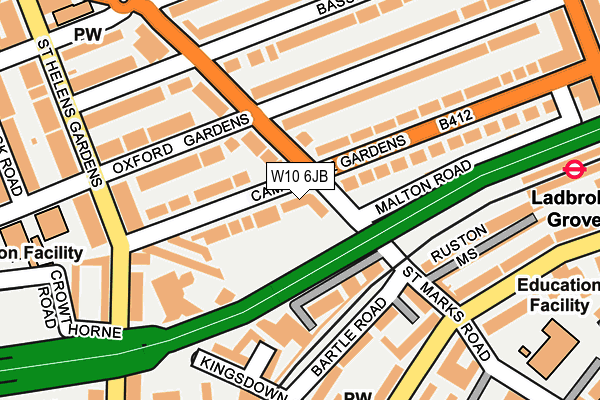 W10 6JB map - OS OpenMap – Local (Ordnance Survey)