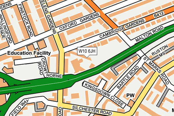 W10 6JH map - OS OpenMap – Local (Ordnance Survey)