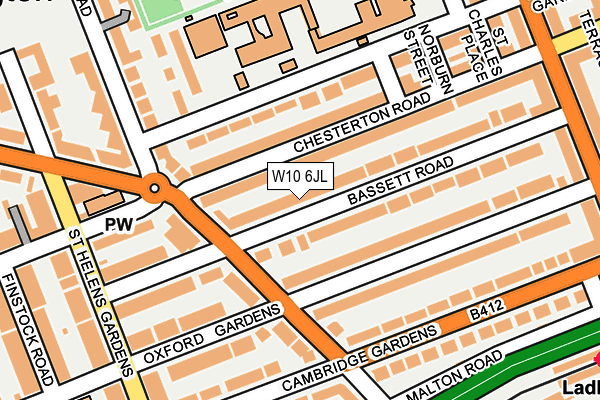 W10 6JL map - OS OpenMap – Local (Ordnance Survey)