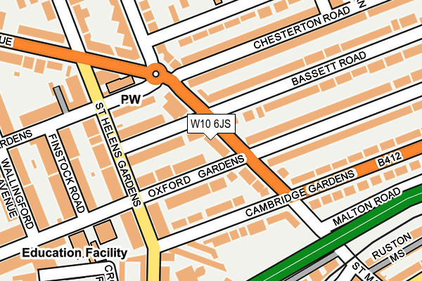 W10 6JS map - OS OpenMap – Local (Ordnance Survey)