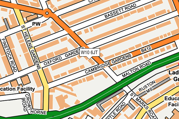 W10 6JT map - OS OpenMap – Local (Ordnance Survey)