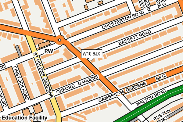 W10 6JX map - OS OpenMap – Local (Ordnance Survey)