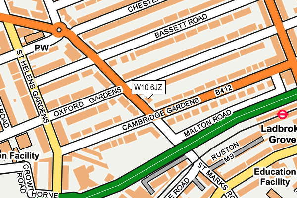 W10 6JZ map - OS OpenMap – Local (Ordnance Survey)