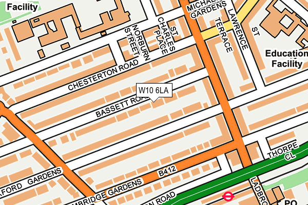 W10 6LA map - OS OpenMap – Local (Ordnance Survey)