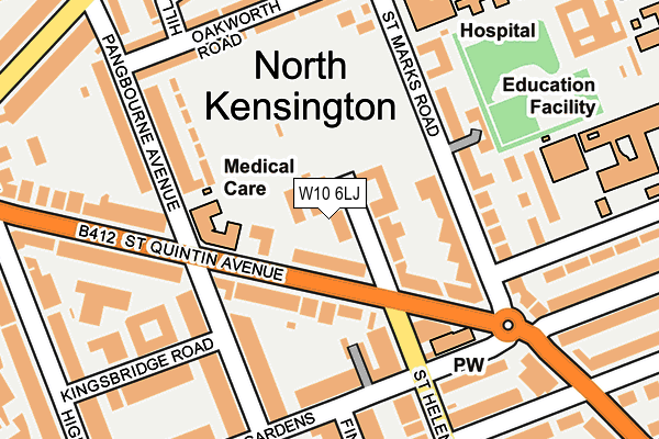W10 6LJ map - OS OpenMap – Local (Ordnance Survey)