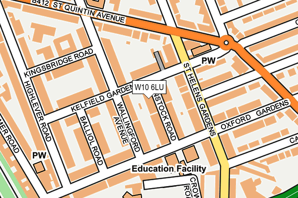 W10 6LU map - OS OpenMap – Local (Ordnance Survey)