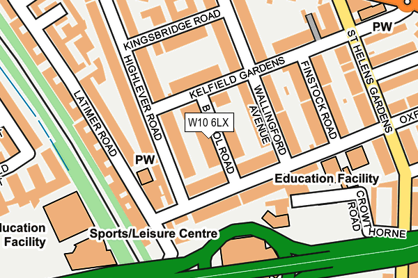 W10 6LX map - OS OpenMap – Local (Ordnance Survey)