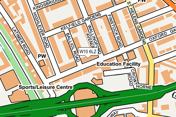 W10 6LZ map - OS OpenMap – Local (Ordnance Survey)