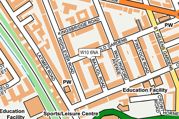 W10 6NA map - OS OpenMap – Local (Ordnance Survey)