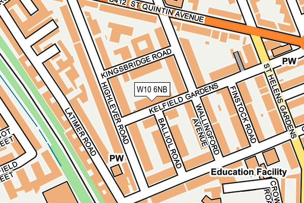 W10 6NB map - OS OpenMap – Local (Ordnance Survey)
