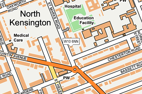 W10 6NN map - OS OpenMap – Local (Ordnance Survey)
