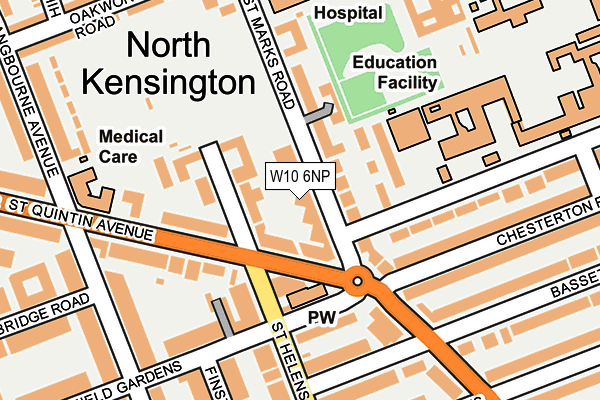 W10 6NP map - OS OpenMap – Local (Ordnance Survey)