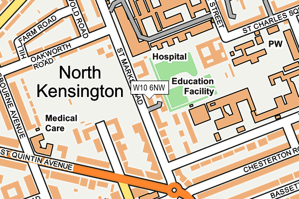 W10 6NW map - OS OpenMap – Local (Ordnance Survey)