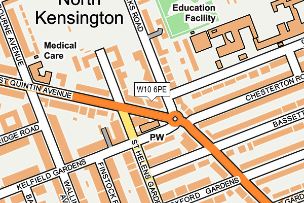 W10 6PE map - OS OpenMap – Local (Ordnance Survey)