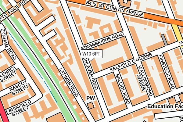 W10 6PT map - OS OpenMap – Local (Ordnance Survey)