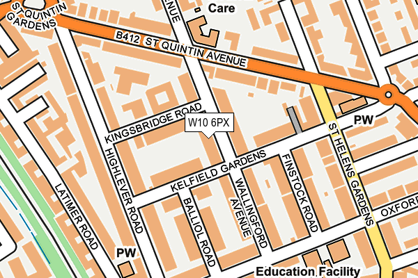 W10 6PX map - OS OpenMap – Local (Ordnance Survey)